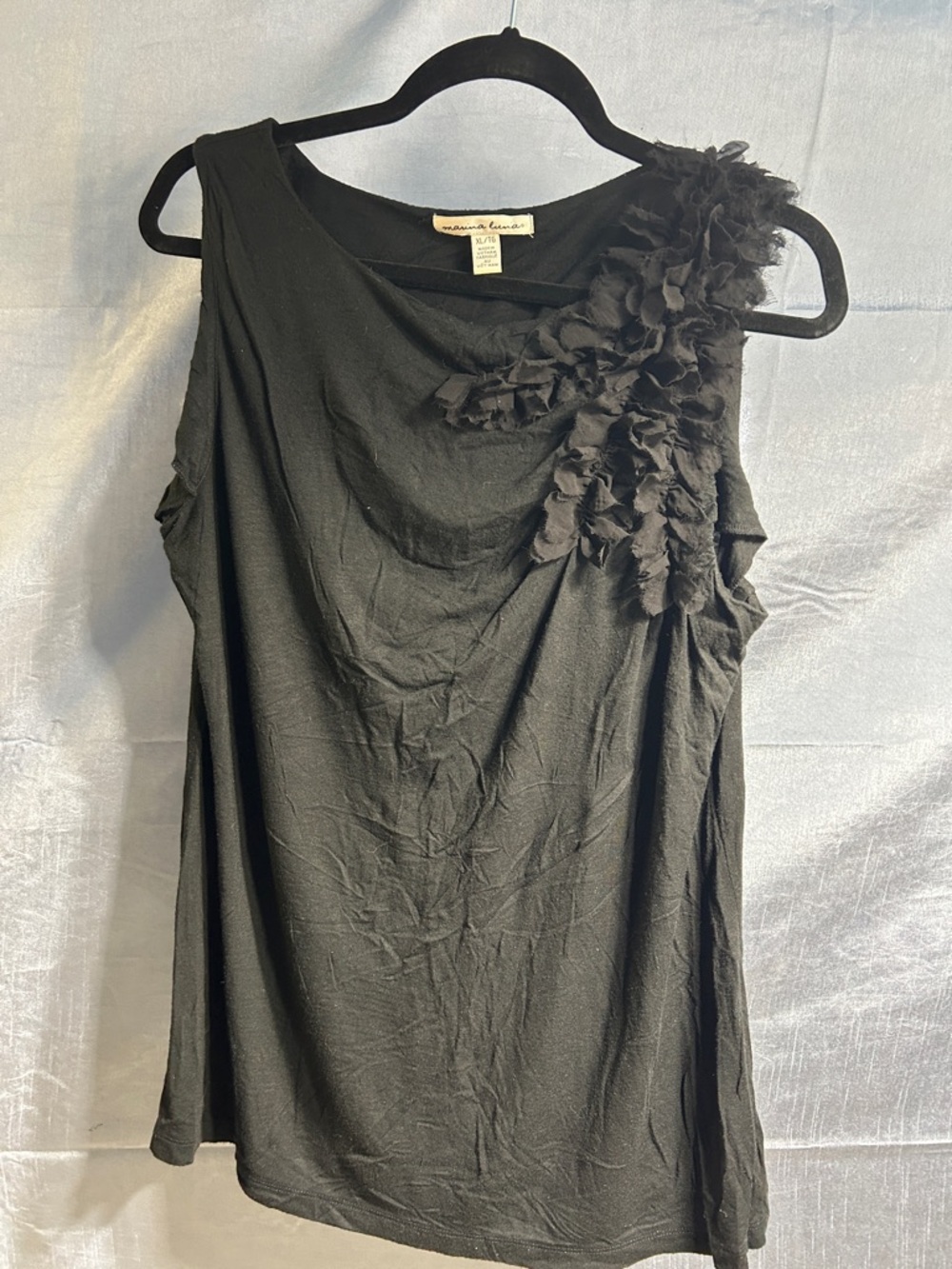 Marina Luna Black Crewneck Knit Top